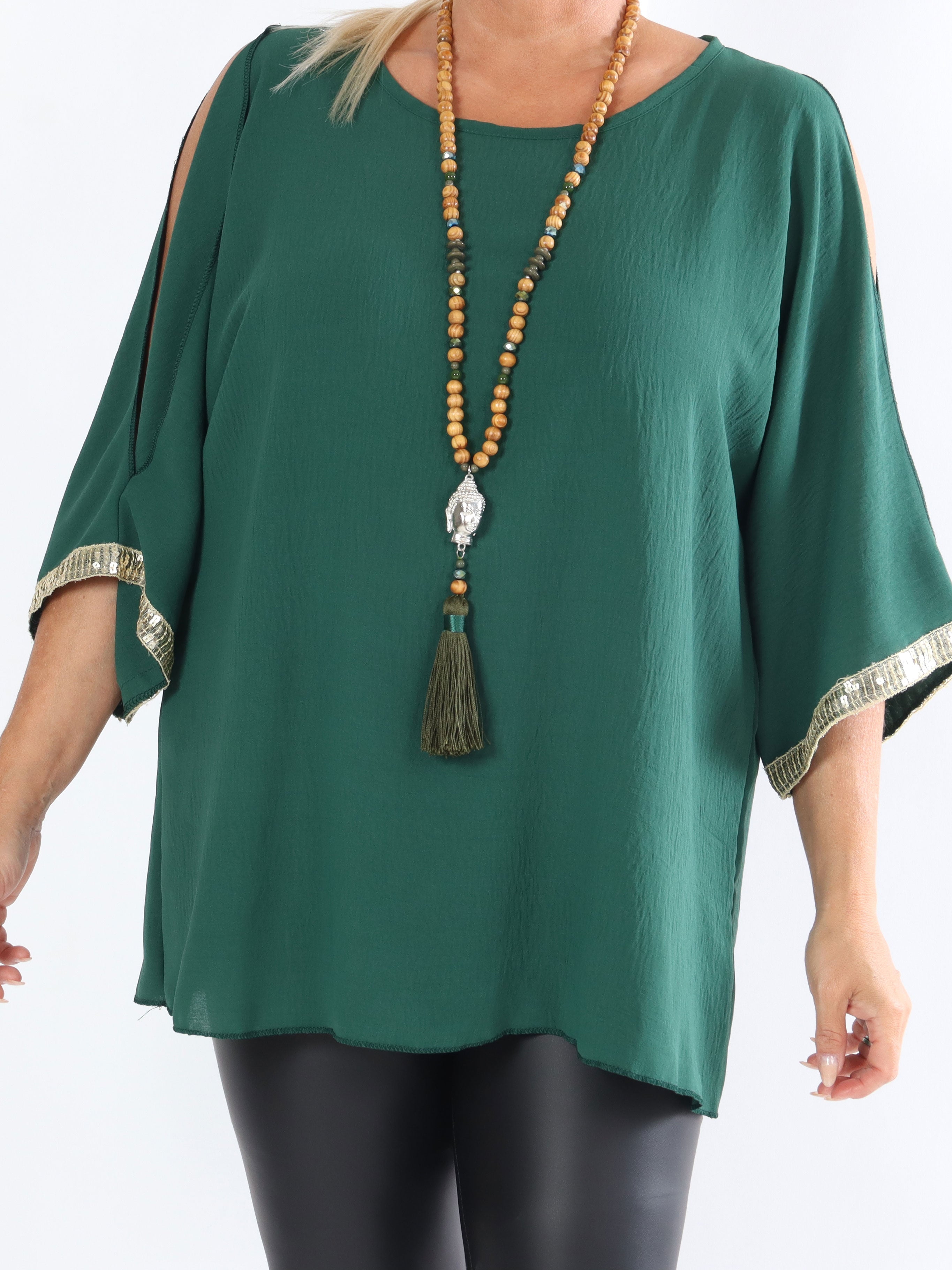 Capri - Plus size tunika med pailletter